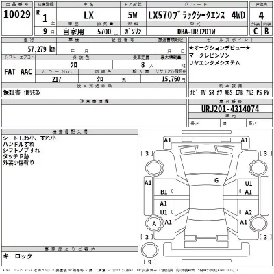 Lexus LX  с аукциона в Японии