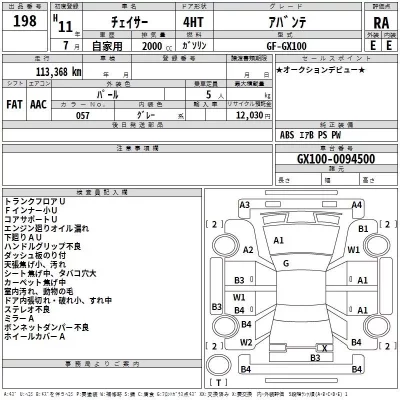 Toyota CHASER  с аукциона в Японии