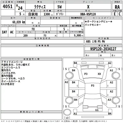 Toyota RACTIS  с аукциона в Японии