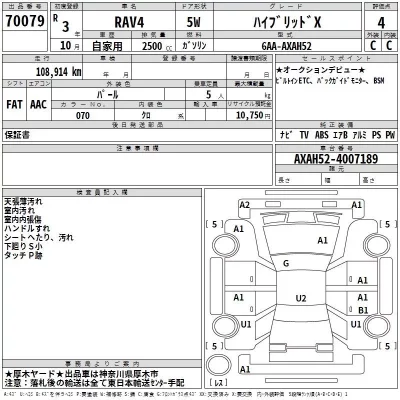 Toyota RAV4  с аукциона в Японии