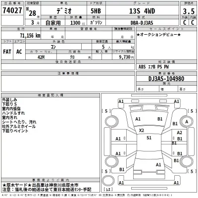 Mazda DEMIO  с аукциона в Японии