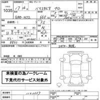 Honda VAMOS лот № 1035 оценка   с аукциона в Японии 2