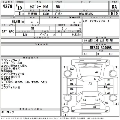 Suzuki CHEVROLET MW  с аукциона в Японии