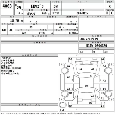 Mitsubishi EK WAGON  с аукциона в Японии