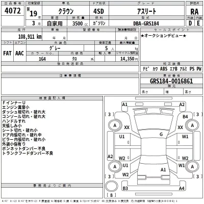 Toyota CROWN  с аукциона в Японии