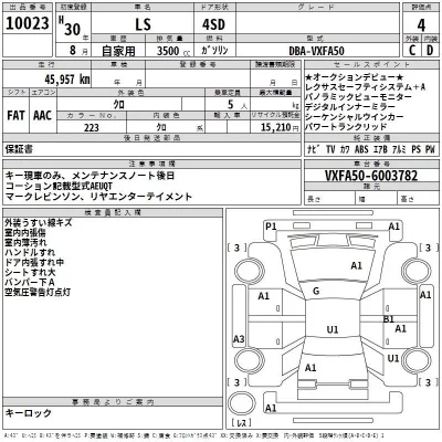 Lexus LS  с аукциона в Японии