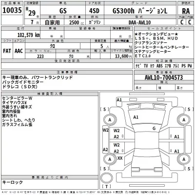 Lexus GS  с аукциона в Японии