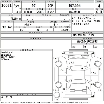 Lexus RC  с аукциона в Японии