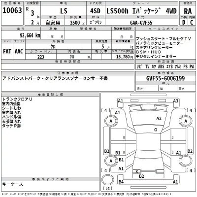 Lexus LS  с аукциона в Японии