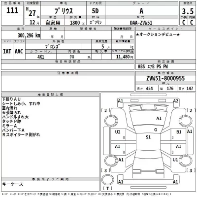 Toyota PRIUS  с аукциона в Японии