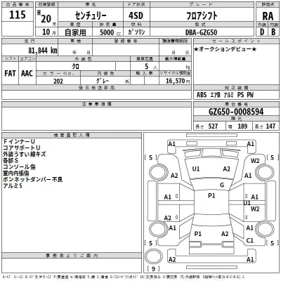Toyota CENTURY  с аукциона в Японии