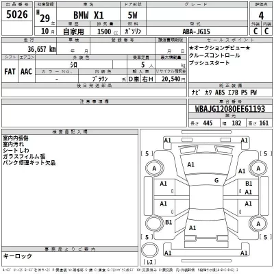BMW X1  с аукциона в Японии