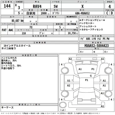 Toyota RAV4  с аукциона в Японии