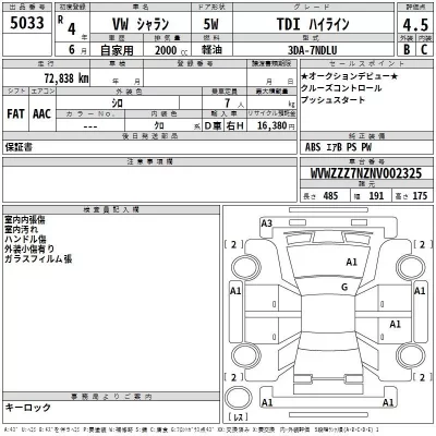 Volkswagen SHARAN  с аукциона в Японии