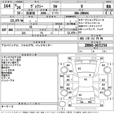 Toyota VOXY  с аукциона в Японии