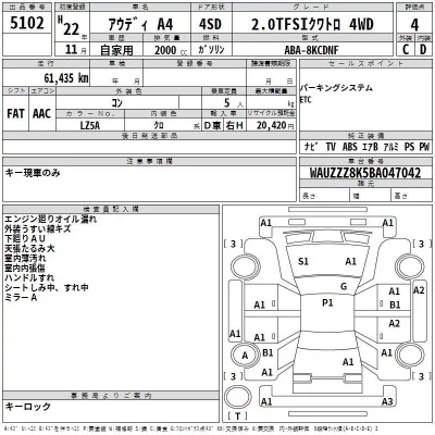Audi A4  с аукциона в Японии