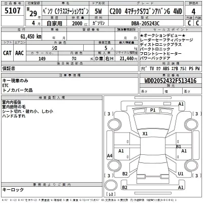 Mercedes-Benz C CLASS WAGON  с аукциона в Японии