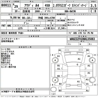 Audi A4  с аукциона в Японии