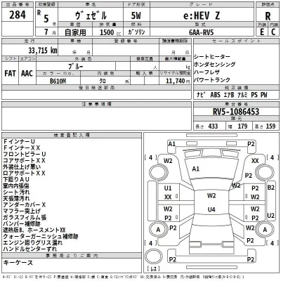 Honda VEZEL  с аукциона в Японии