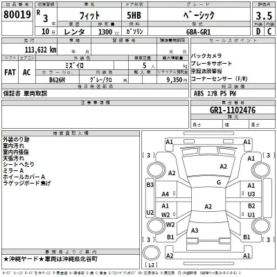 Honda FIT  с аукциона в Японии