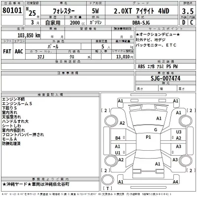 Subaru FORESTER  с аукциона в Японии