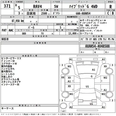 Toyota RAV4  с аукциона в Японии
