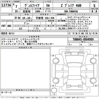 Toyota VELLFIRE  с аукциона в Японии
