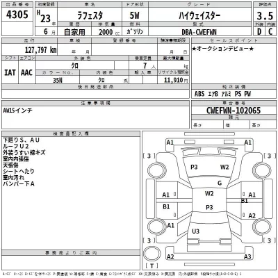 Nissan LAFESTA  с аукциона в Японии