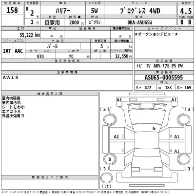 Toyota HARRIER  с аукциона в Японии