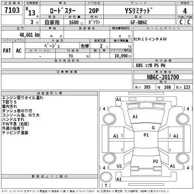 Mazda ROADSTER  с аукциона в Японии