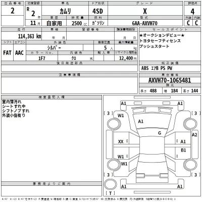 Toyota CAMRY  с аукциона в Японии