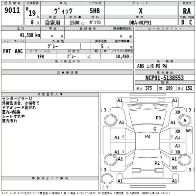 Toyota VITZ  с аукциона в Японии