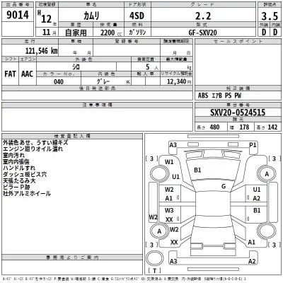 Toyota CAMRY  с аукциона в Японии