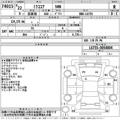 Daihatsu MIRA  с аукциона в Японии