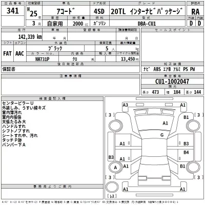 Honda ACCORD  с аукциона в Японии