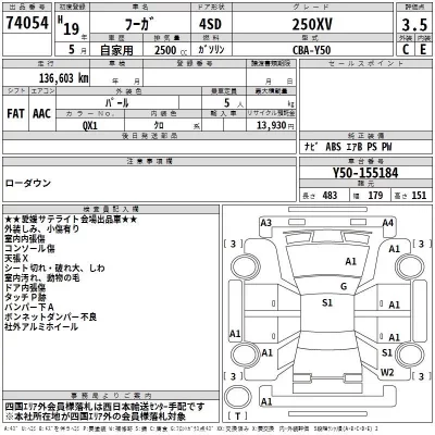 Nissan FUGA  с аукциона в Японии