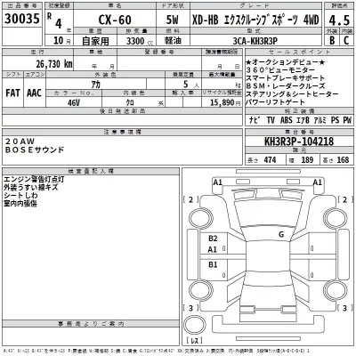 Mazda CX-60  с аукциона в Японии