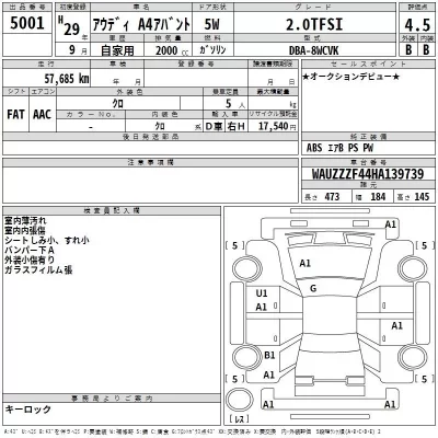 Audi A4  с аукциона в Японии