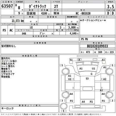 Toyota DYNA  с аукциона в Японии