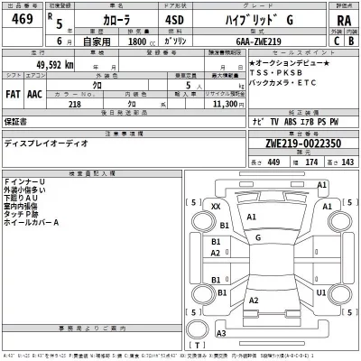 Toyota COROLLA  с аукциона в Японии