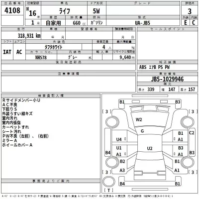 Honda LIFE  с аукциона в Японии