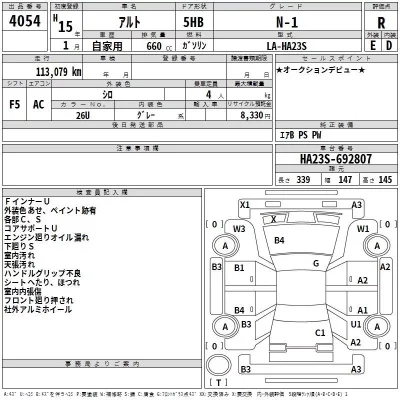 Suzuki ALTO  с аукциона в Японии