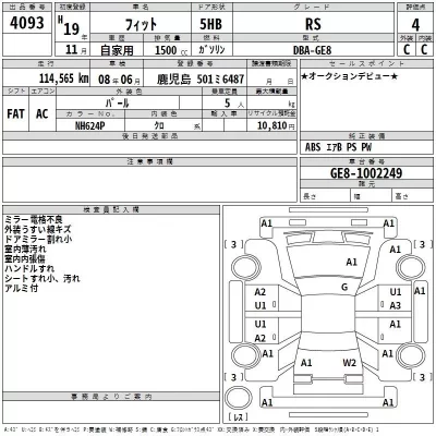 Honda FIT  с аукциона в Японии