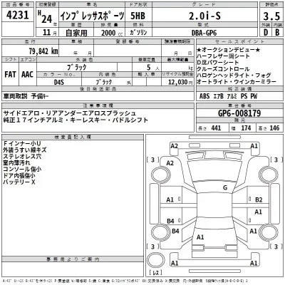 Subaru IMPREZA  с аукциона в Японии