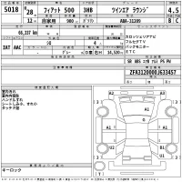 Fiat 500 лот № 5018 оценка 4.5  с аукциона в Японии 2