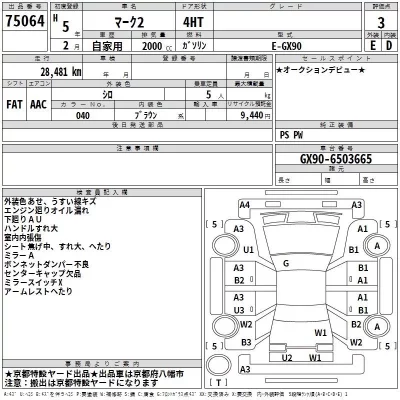 Toyota MARK II  с аукциона в Японии