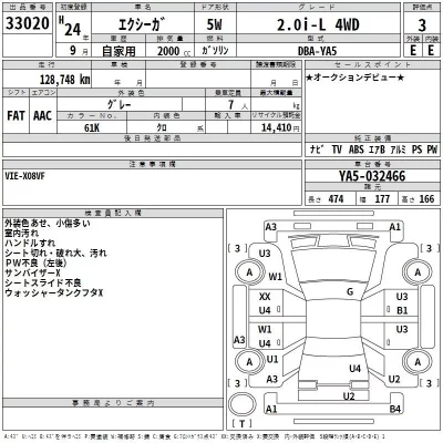 Subaru EXIGA  с аукциона в Японии