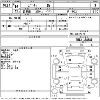 Nissan LIBERTY  с аукциона в Японии