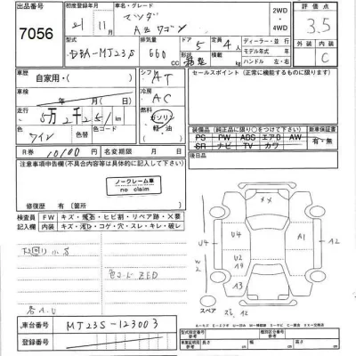 Mazda AZ WAGON  с аукциона в Японии