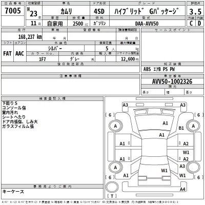 Toyota CAMRY  с аукциона в Японии